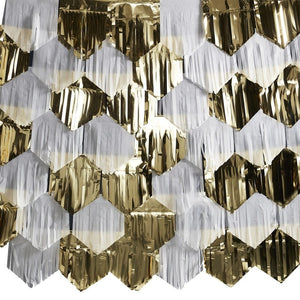 Gold and White Tassel Backdrop Decoration - Pop The Bubbly - Ginger Ray