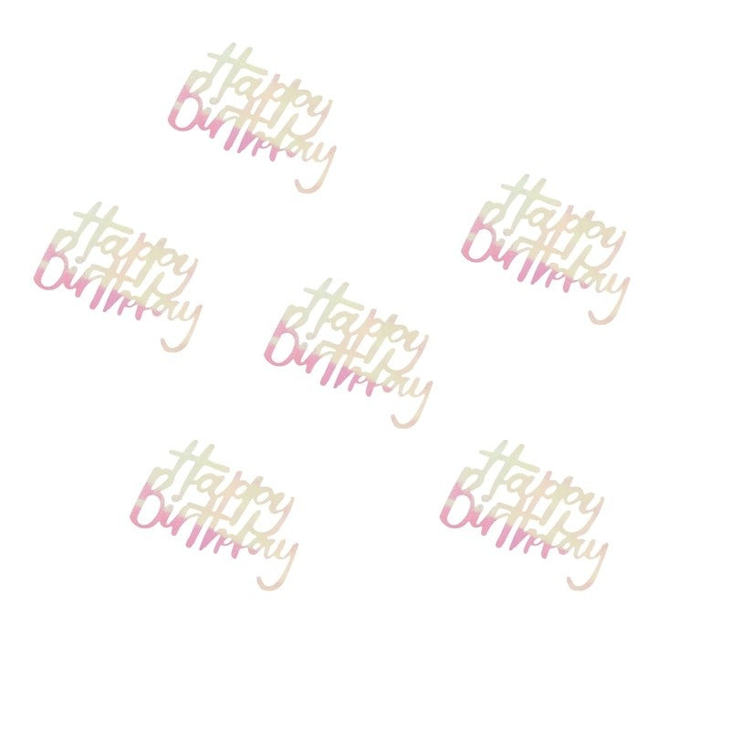 Happy Birthday Iridescent Table Confetti - Pastel Party Range by Ginger Ray