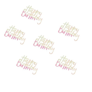 Happy Birthday Iridescent Table Confetti - Pastel Party Range by Ginger Ray