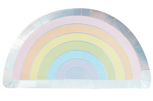 Pastel & Iridescent Rainbow Paper Plates - Pastel Party Range by Ginger Ray