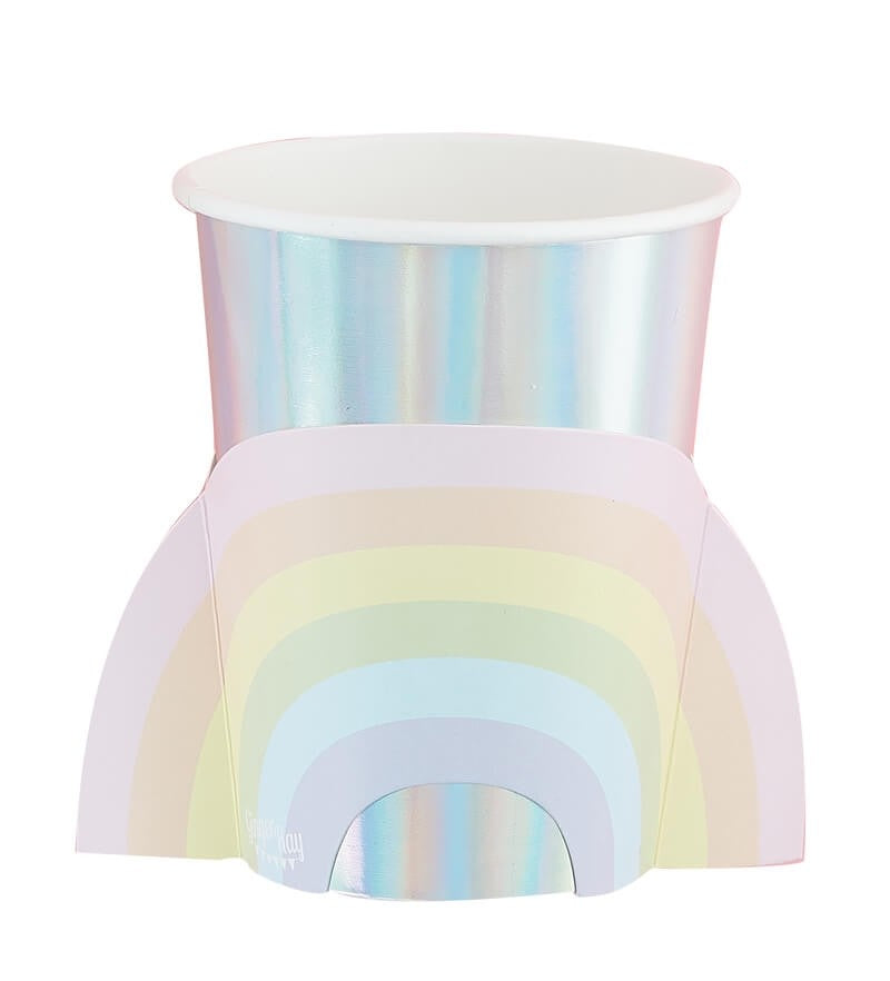 Rainbow & Iridescent Paper Cups - Pastel Party Range by Ginger Ray