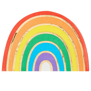 Rainbow & Gold Foiled Paper Party Napkins - Over the Rainbow Range by Ginger Ray