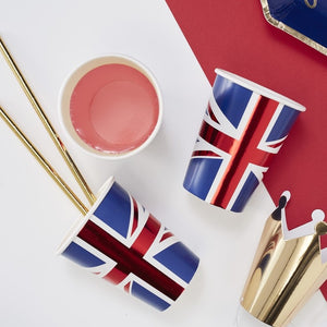 Union Jack Paper Cups - Party Like Royalty - Ginger Ray
