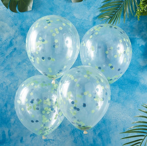 Dinosaur Green and Blue Confetti Balloons - Roarsome Range by Ginger Ray