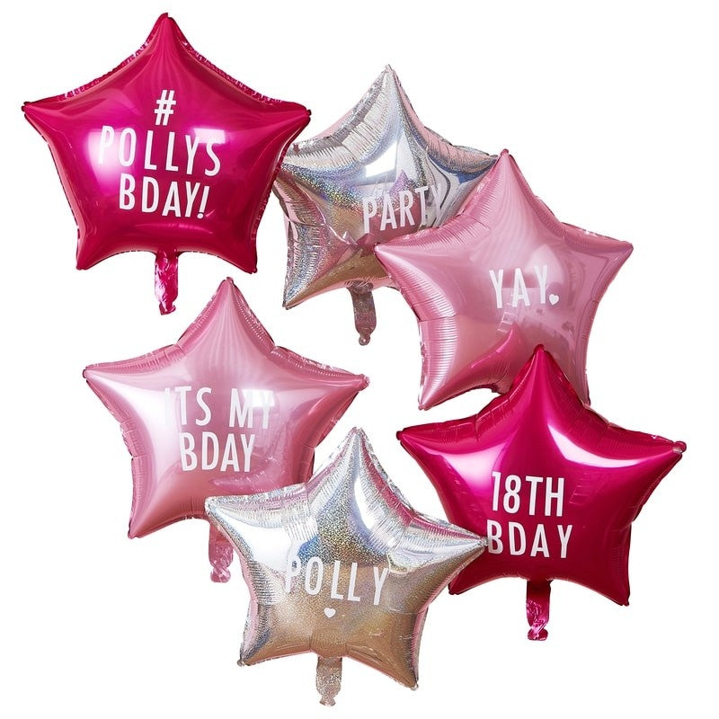 Personalisable Star Party Balloons With Stickers - Stargazer - Ginger Ray