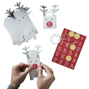 Silver Reindeer Advent Calendar Boxes - Silver Christmas