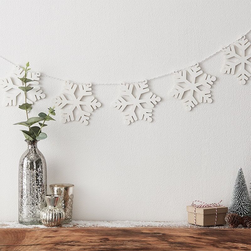 Christmas Wooden Snowflake Bunting - Ginger Ray