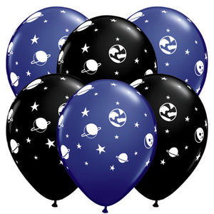 Space Theme Party Balloons - 6 Pack