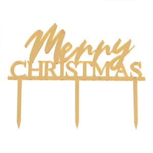 Merry Christmas Gold Acrylic Cake Topper - Ginger Ray