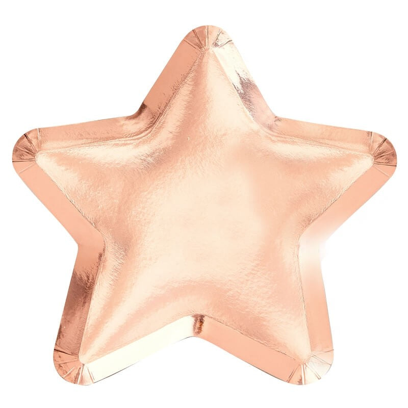 Rose Gold Star Shaped Paper Plates - Twinkle Twinkle Range by Ginger Ray