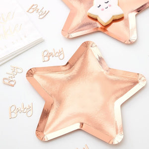 Rose Gold Star Shaped Paper Plates - Twinkle Twinkle Range by Ginger Ray