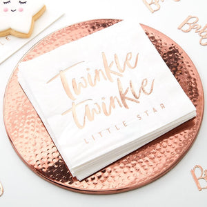 Rose Gold Twinkle Twinkle Paper Napkins - Twinkle Twinkle Range by Ginger Ray