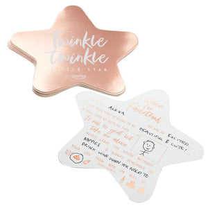 Rose Gold Foiled Baby Shower Advice Cards - Twinkle Twinkle Range by Ginger Ray