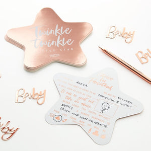 Rose Gold Foiled Baby Shower Advice Cards - Twinkle Twinkle Range by Ginger Ray