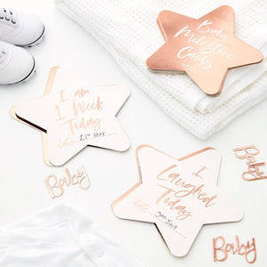 Rose Gold Foiled Milestone Cards - Twinkle Twinkle Range by Ginger Ray