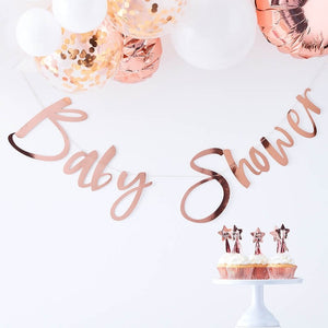 Rose Gold Baby Shower Bunting - Twinkle Twinkle Range by Ginger Ray