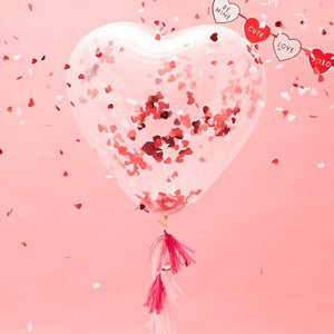 Giant Heart Shaped Confetti Filled Balloon - Be My Valentine Range by Ginger Ray