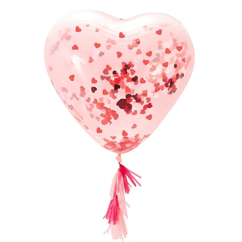 Giant Heart Shaped Confetti Filled Balloon - Be My Valentine Range by Ginger Ray