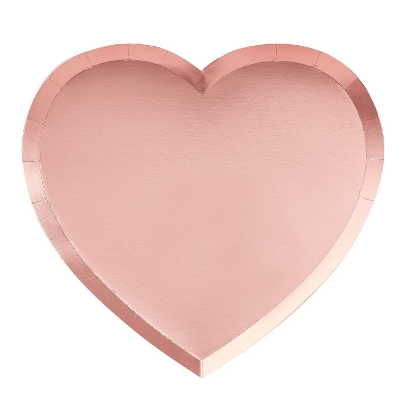 Pink Heart Shaped Plates - Be My Valentine Range by Ginger Ray