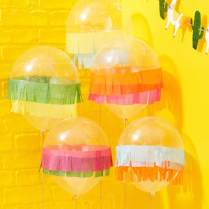 Tissue Fringe Mexican Party Balloons - Viva La Fiesta Range by Ginger Ray
